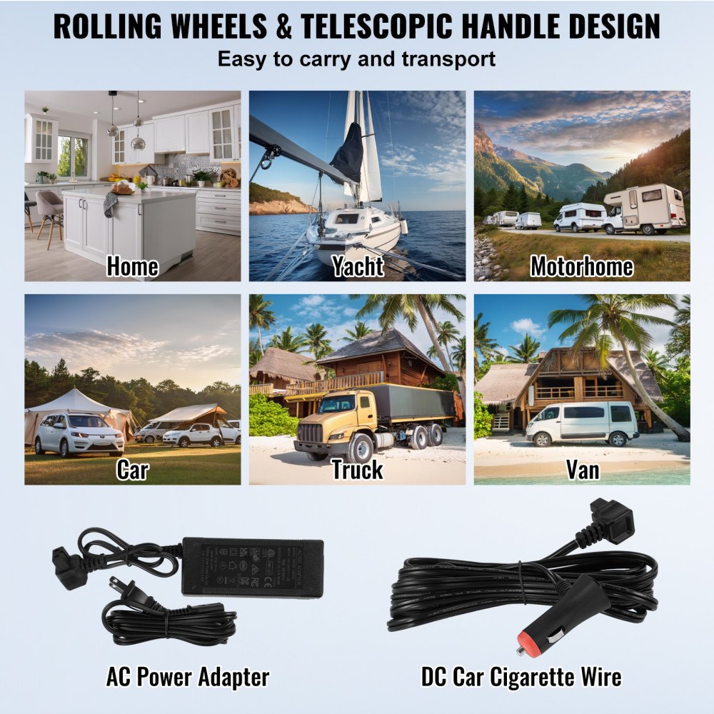 Portable Car Refrigerator Freezer Compressor 40 L Dual Zone for Car Home