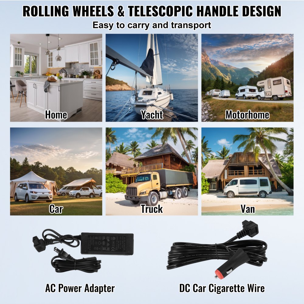 Portable Car Refrigerator Freezer Compressor 60 L Single Zone for Car Home