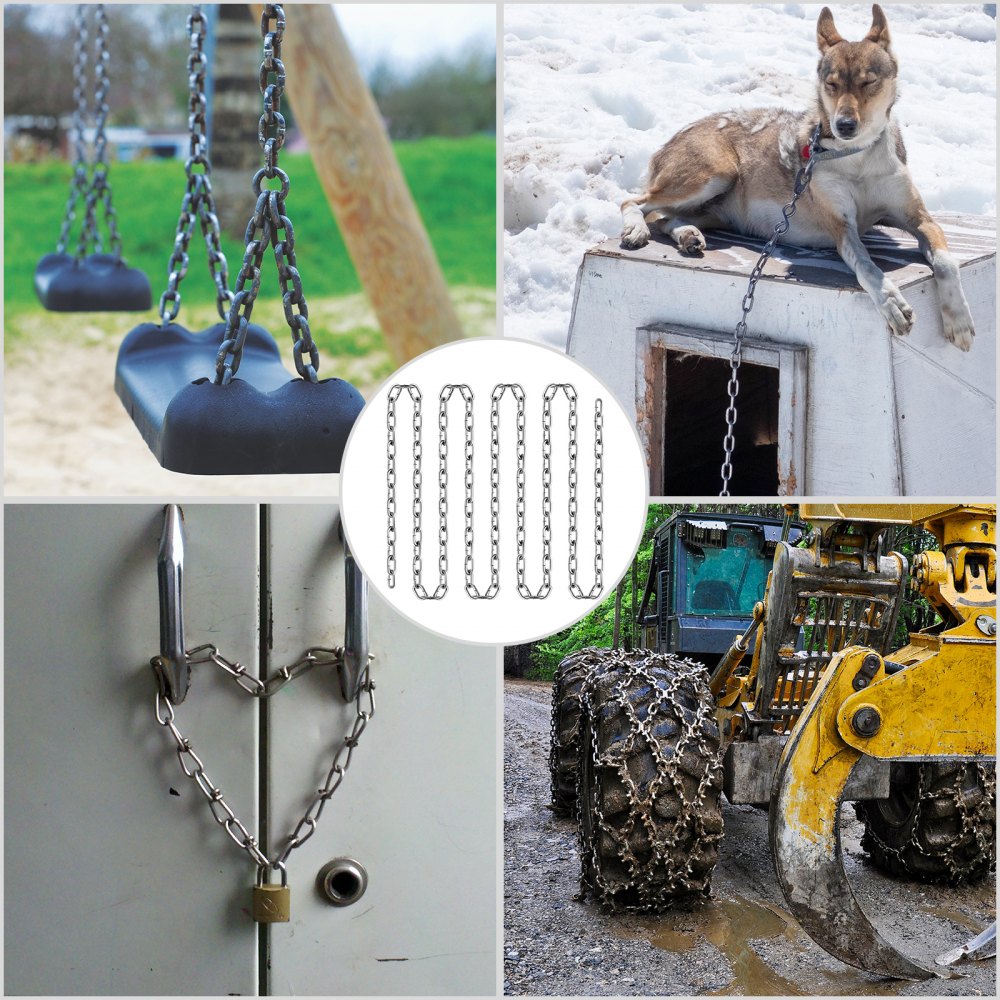 Grade 30 Chain 1/4 Inch by 100Ft Length Grade 30 Proof Coil Chain Zinc Plated Grade 30 Chain for Towing Logging Agriculture and Guard Rails
