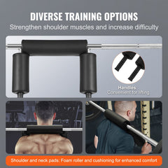 Bostome Safety Squat Bar with 28mm diameter and foam-cushioned pads for comfort.
