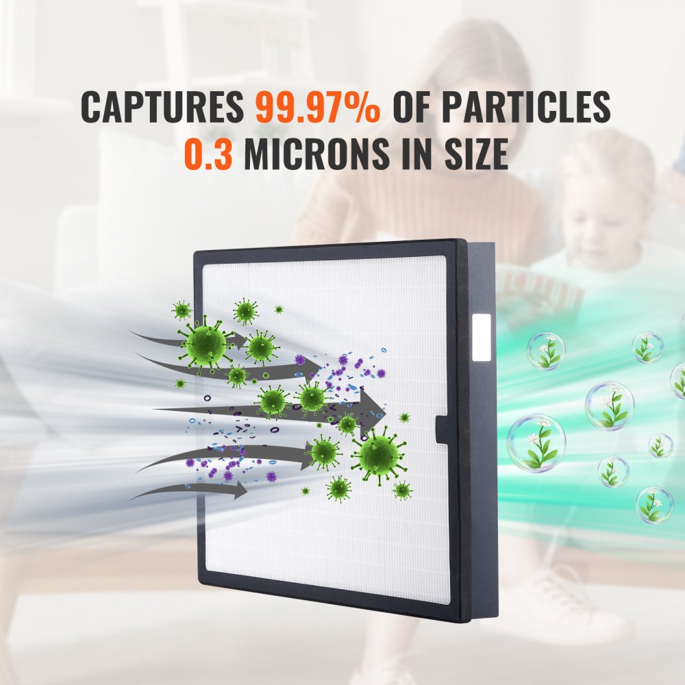 Bostome HEPA air filter in white, measuring 15.75" x 15.75", designed for air scrubbers.