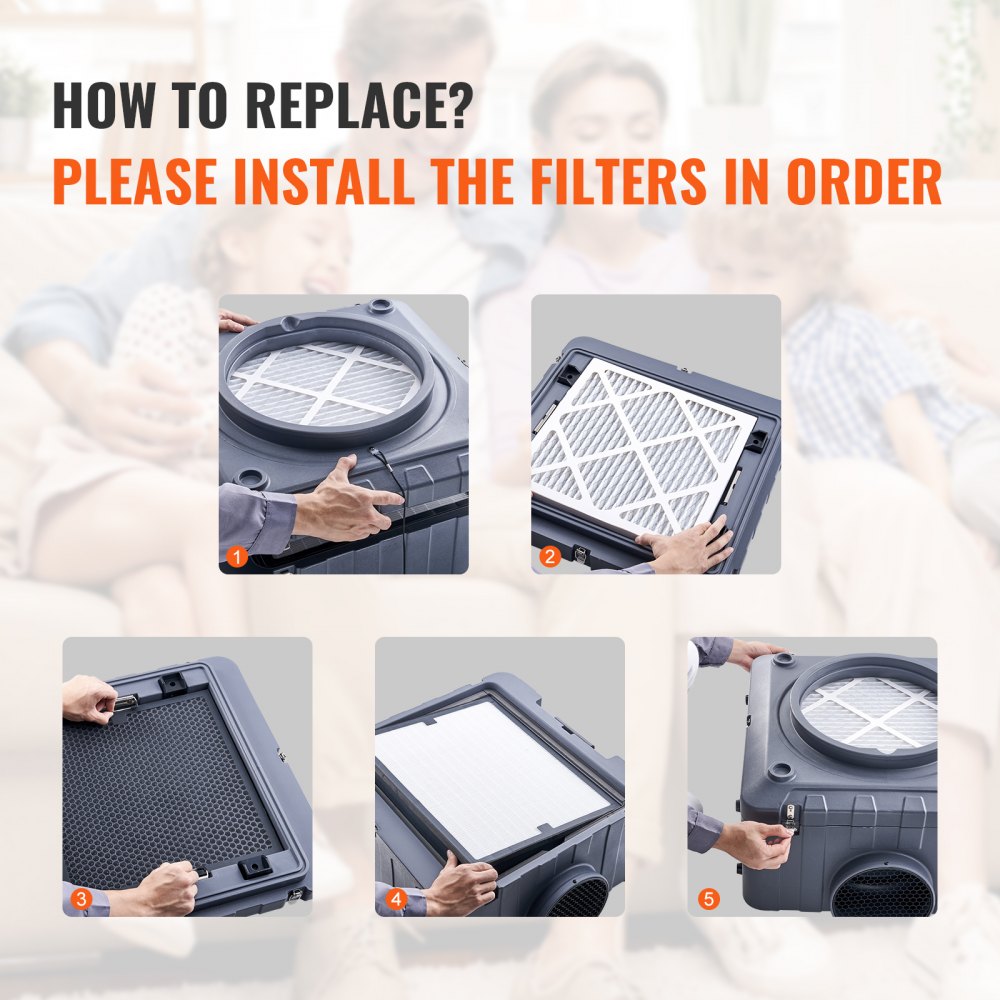 Bostome HEPA air filter in white, measuring 15.75" x 15.75", designed for air scrubbers.