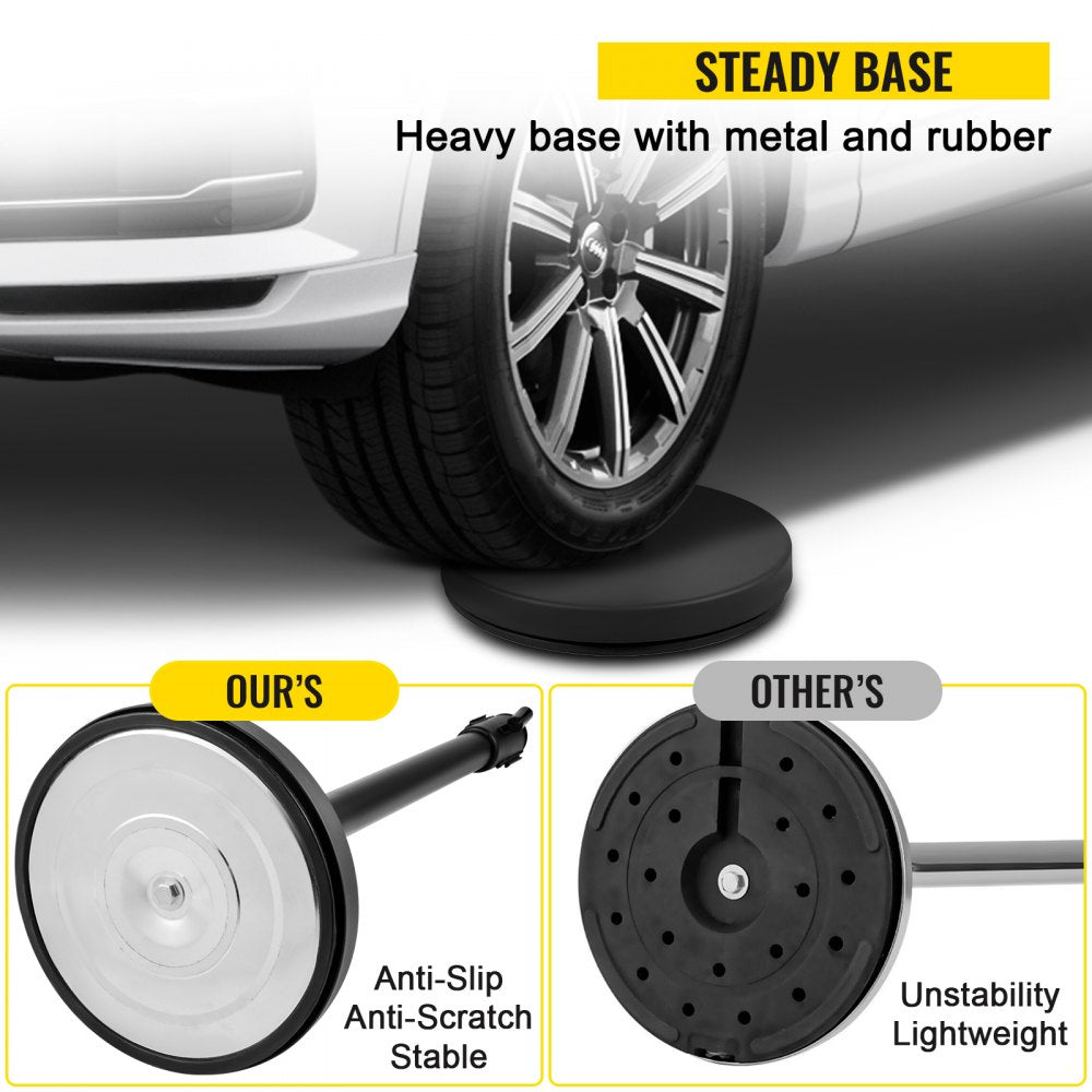 Crowd Control Stanchion, Set of 8 Pieces Stanchion Set, Stanchion Set with 6.6 ft/2 m Black Retractable Belt, Black Crowd Control Barrier w/ Concrete and Metal Base – Easy Connect Assembly