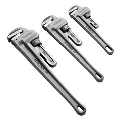3-Piece Pipe Wrench Set, 10" 14" 18" Aluminum Straight Pipe Wrench, Adjustable Plumbing Wrench, with High Strength Jaw and Ergonomic Handle, Hangable Design, for Water Pipes, Automotive Repairs