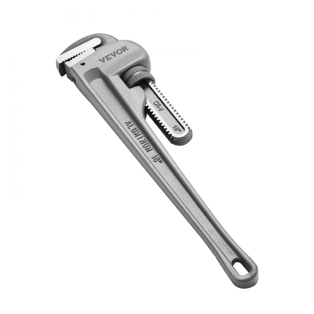 18-inch aluminum straight pipe wrench with adjustable jaw and ergonomic handle by Bostome