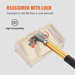 Adjustable anodized aluminum drywall flat box handle, 40-64 inches, with swivel joint and ergonomic grip.