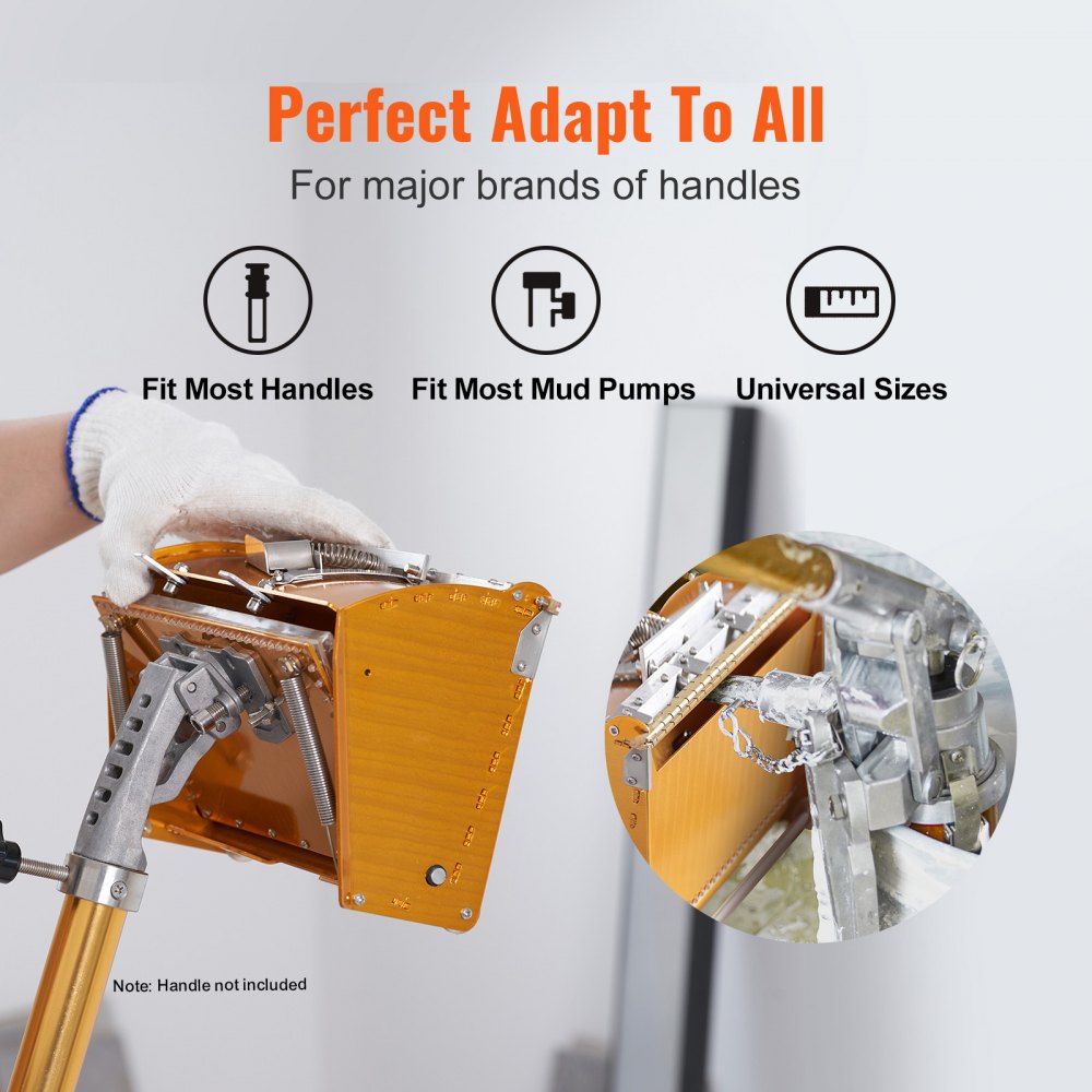 10-inch aluminum drywall flat box with mudguard, blades, and quick-connect fitting.