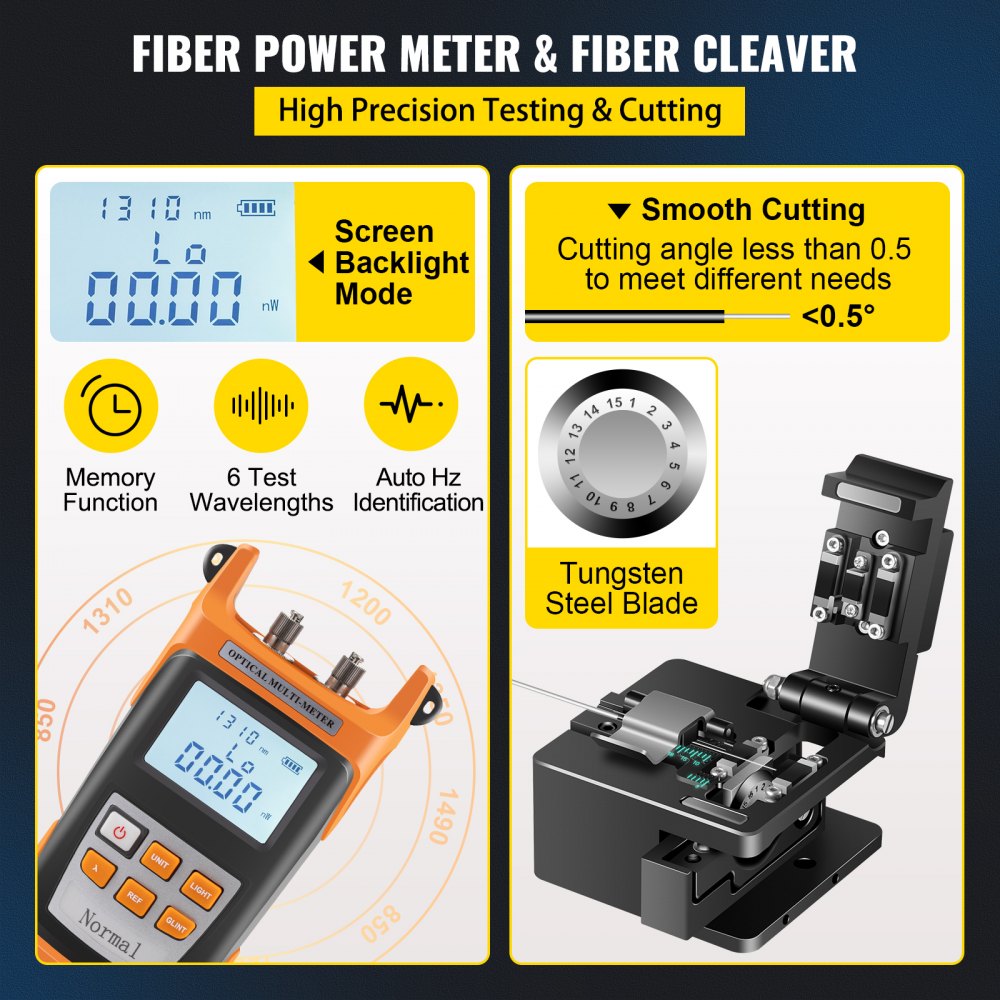 Fiber Fusion Splicer Automatic Focus A-80S FTTH Fiber Optic Fusion Splicer Kit 5 Inch Digital LCD Screen Fusion Splicer Machine Optical Fiber Cleaver Kit