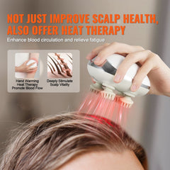 Electric Scalp Massager with Heat Rechargeable Head Massager Waterproof