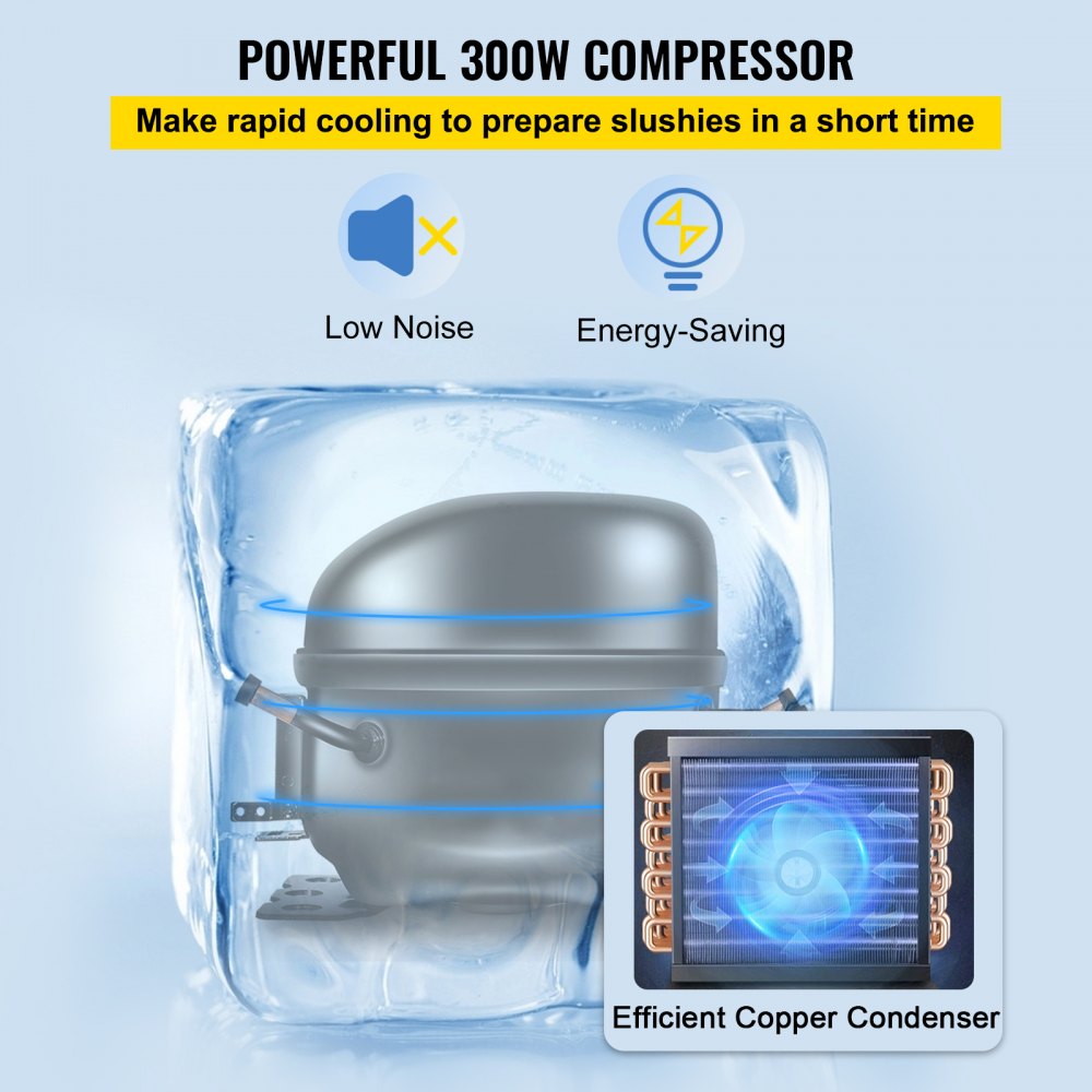 Commercial Slushy Machine, 6L/1.6 Gallons 25 Cups Single-Bowl, 300W 110V, Stainless Steel Margarita Smoothie Frozen Drink Maker, Slushie Machine for Supermarkets Cafes Restaurants Bars Home Use