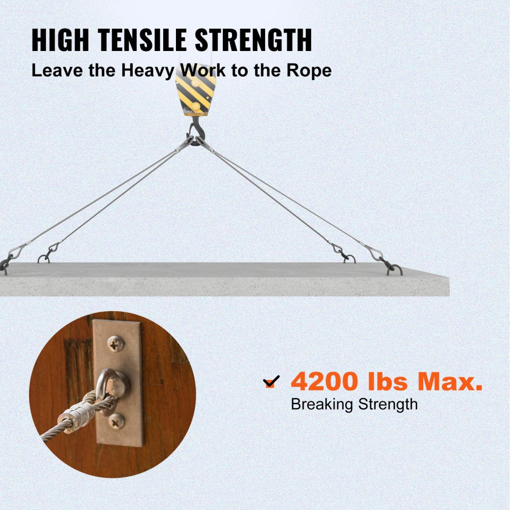 316 Stainless Steel Wire Rope 500ft Length, Steel Wire Cable 3/16 Inch, Steel Cable Railing Decking With 1x19 Strands Construction, 4700lbs Breaking Strength For Stair, Handrail, Clothesline