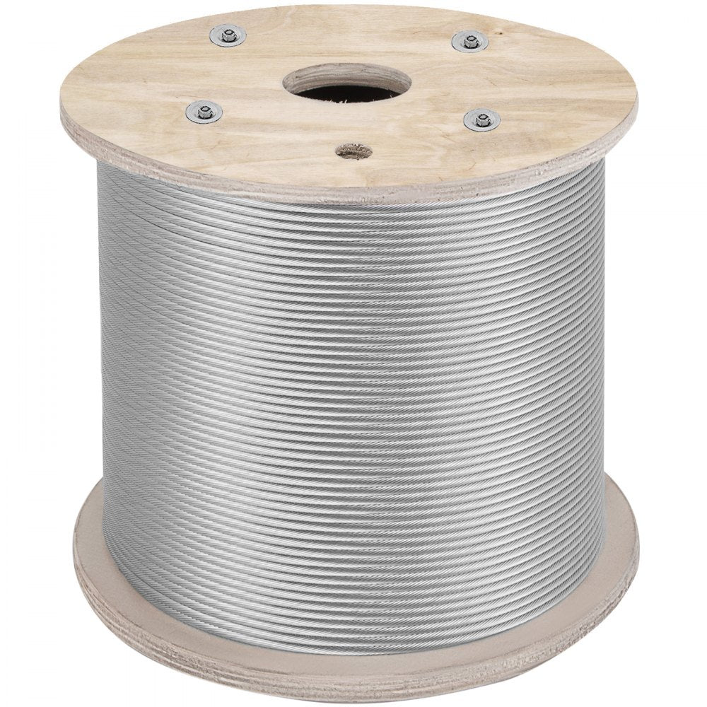 304 Stainless Steel Cable 1/4 Inch 7 X 19 Steel Wire Rope 200Feet Steel Cable for Railing Decking DIY Balustrade(1/4 Inch-200Feet)
