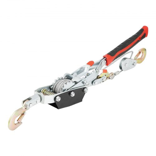 Come Along Winch, 4 Ton (8,818 lbs) Pulling Capacity, 10 ft Steel Cable, 3 Hooks, Heavy Duty Ratchet Power Puller Tool with Dual Gears, Automotive Hoist Cable Puller Ideal for Vehicle Rescue