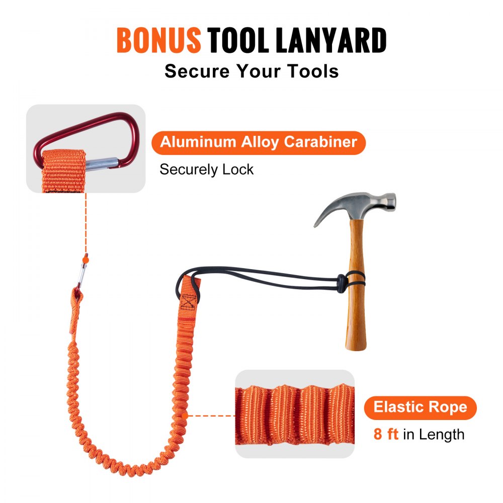 12.7mm Steel Core Flipline, 16ft(4.8m) Arborist Flipline for Tree Climbing with Alloy Steel Snap Hook & Aluminum Alloy Carabiner, 34KN Breaking Tension for Fall Protection, Tree Climber