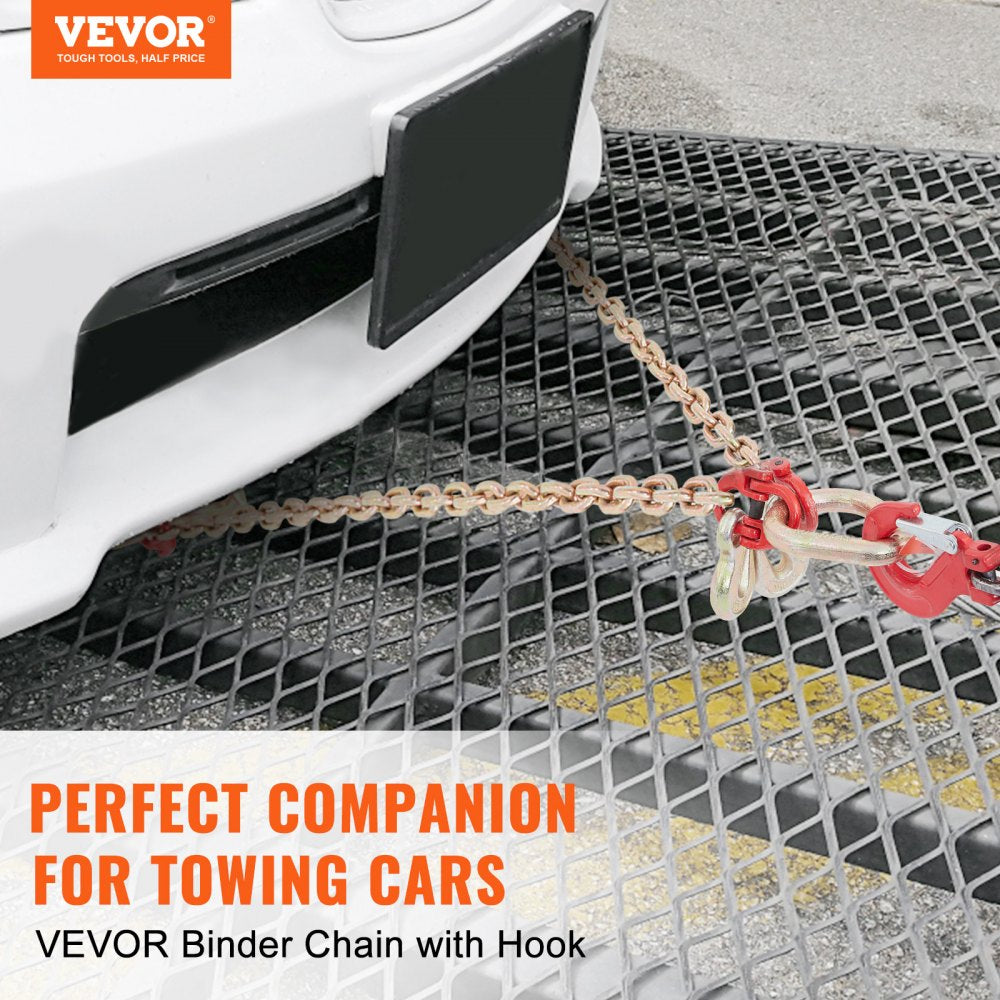 V-Chain Bridle, 9620 lbs Working Load Limit, 5/16`` x 3` G80 Tow Chain with RTJ Cluster Hooks, DOT Certified, Galvanized Coating Manganese Steel & D-Shackle, for Lifting & Moving Activities
