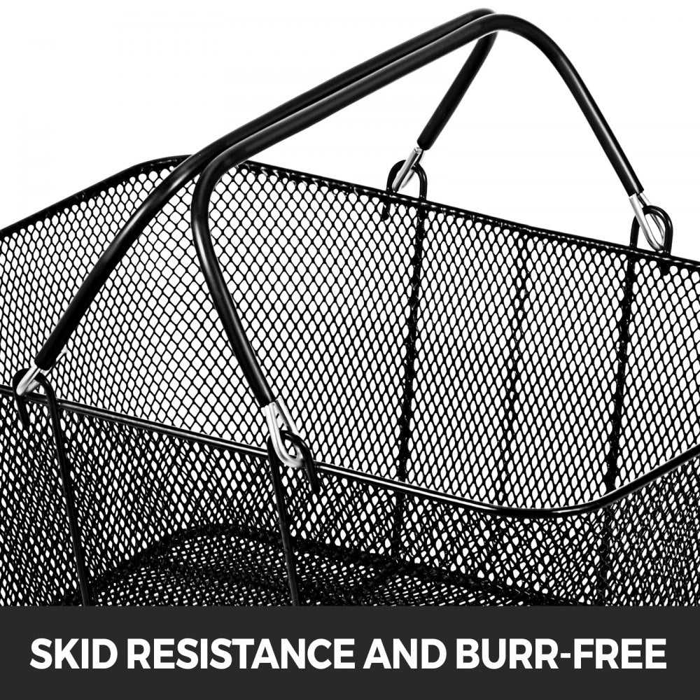 12PCS Shopping Baskets with Handles, Black Metal Shopping Basket, Portable Wire Shopping Basket, Black Wire Mesh shopping Basket Set for Stores Shopping