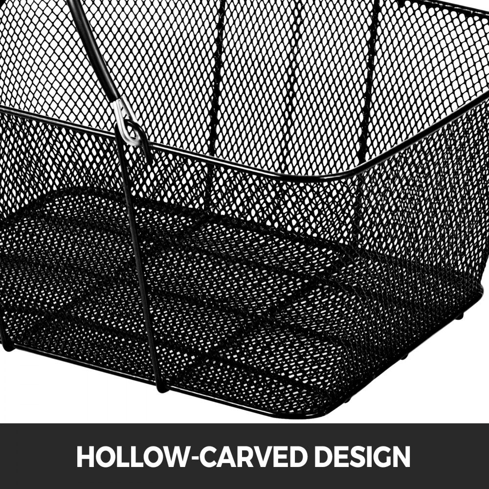 12PCS Shopping Baskets with Handles, Black Metal Shopping Basket, Portable Wire Shopping Basket, Black Wire Mesh shopping Basket Set for Stores Shopping