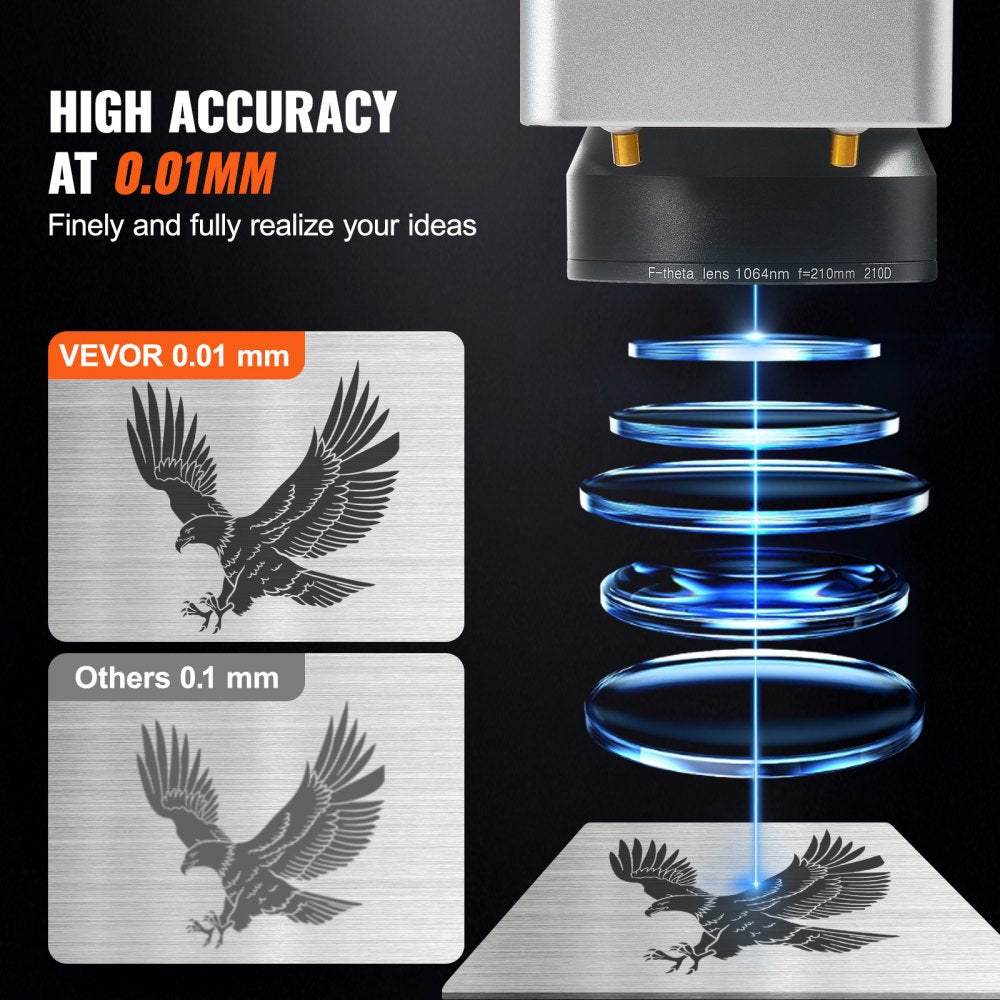 Fiber Laser Marking Machine 30W LightBurn Compatible Fiber Laser Engraver
