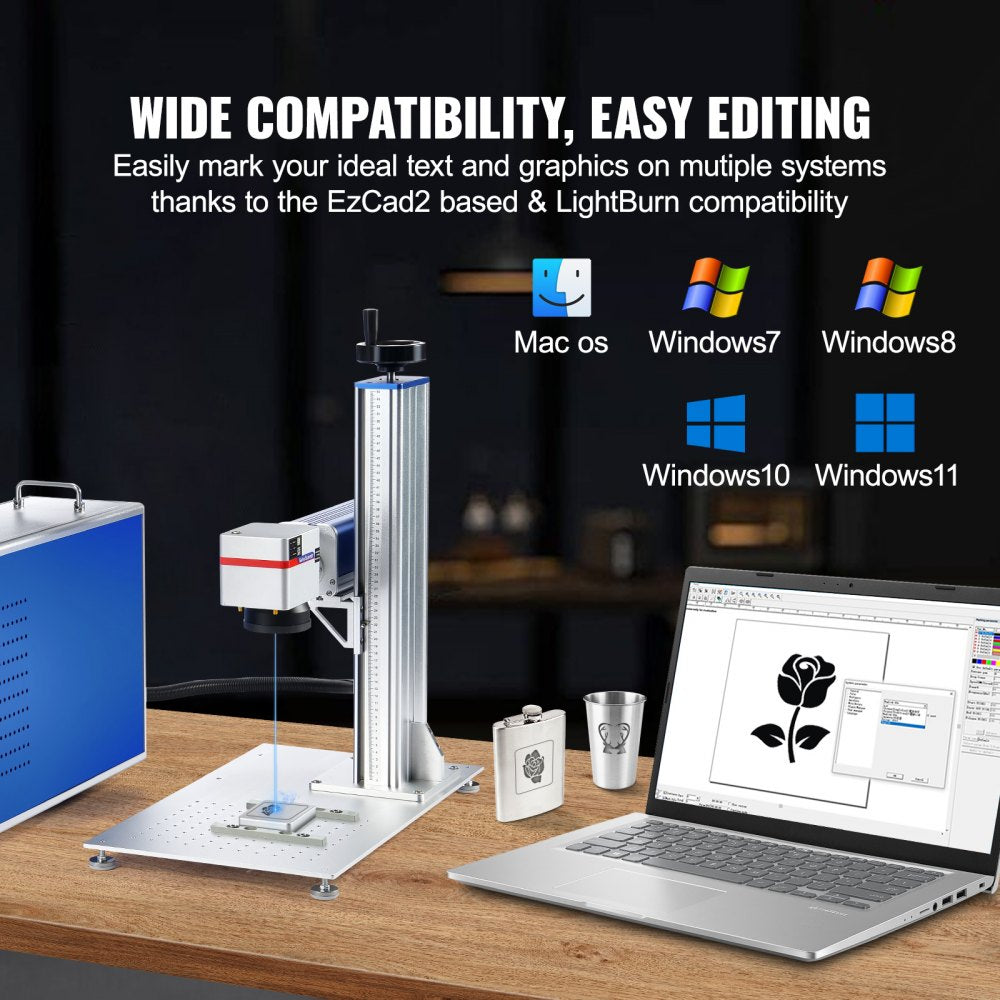Fiber Laser Marking Machine 30W LightBurn Compatible Fiber Laser Engraver