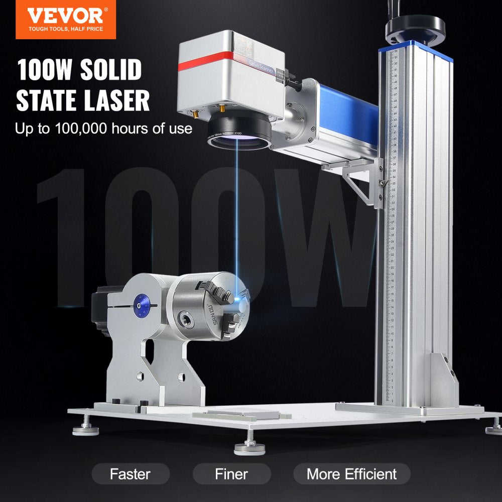 Fiber Laser Marking Machine 100W Color Marking Engraver with Rotary Axis