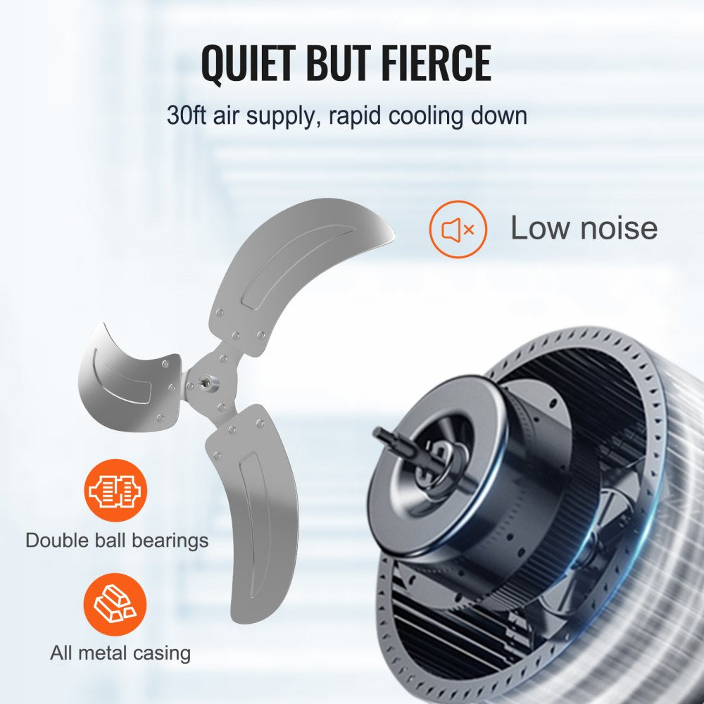 Bostome 20" industrial wall mount fan with 3-speed settings and adjustable airflow direction.
