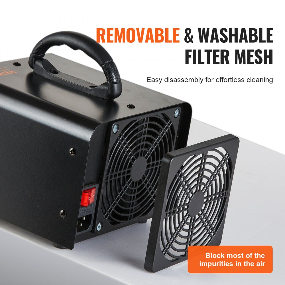 Bostome 24000mg/h ozone generator with timer, compact design, and detachable filter for easy cleaning.