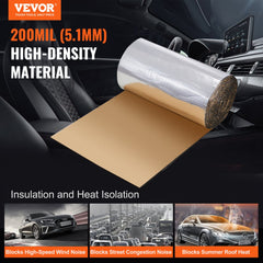 Car Sound Deadening Mat, 200 mil 36 sqft Automotive Sound Deadener, High Density Foam Sound Deadener Material & Heat Barrier, Double Layer Waterproof Structure Acoustic Insulation Mat