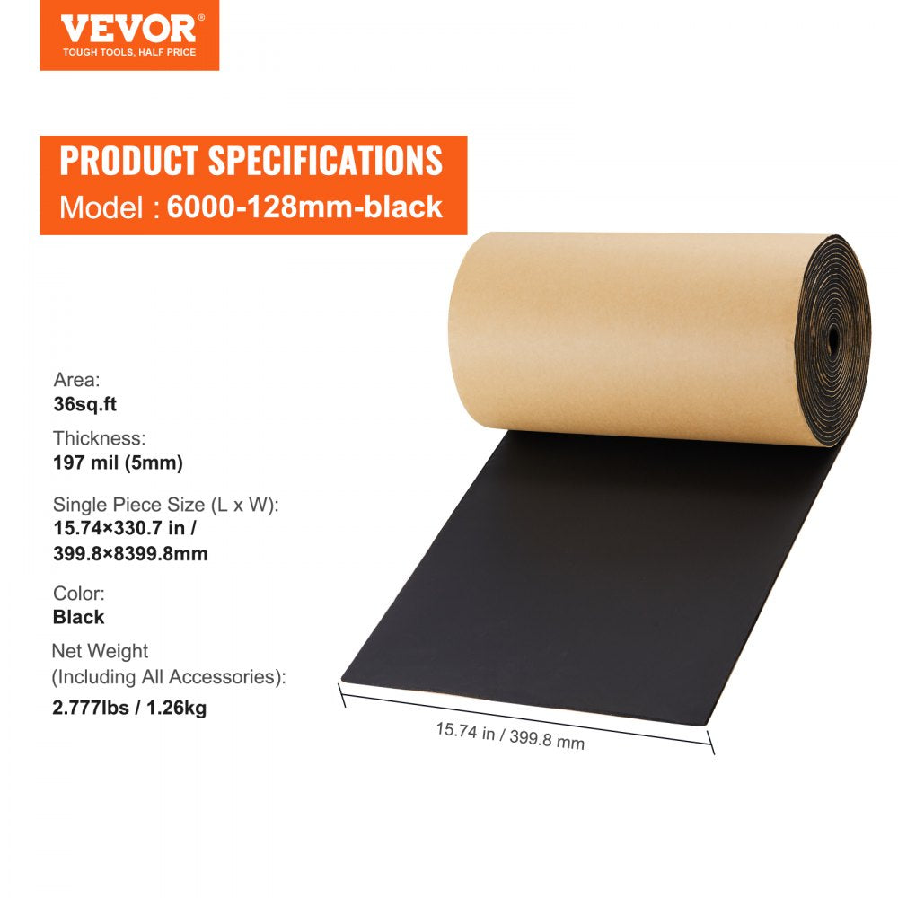 Car Sound Deadening Mat, 210 mil 36 sqft Automotive Sound Deadener, High Density Foam Sound Deadener Material & Heat Barrier, Double Layer Waterproof Structure Acoustic Insulation Mat