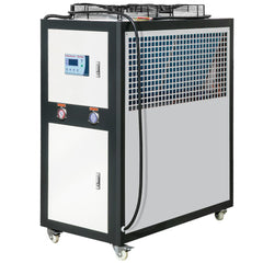 Bostome 9.4HP air-cooled industrial water chiller with digital display and cooling fan on wheels