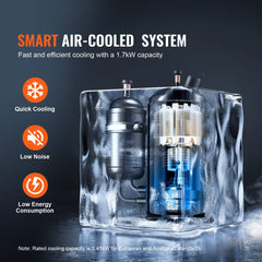 Industrial Water Chiller, CW6000, 1500W Industrial Water Cooler Cooling System with Compressor 15L Water Tank Capacity 65 L/min Max Flow Rate, for CO2 Laser Engraving Machine Cooling Machine