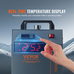 Industrial Water Chiller, CW-5200, Industrial Water Cooler Cooling System with Built-in Compressor 7L Water Tank Capacity 13 L/min Max Flow Rate, for CO2 Laser Engraving Machine Cooling Machine