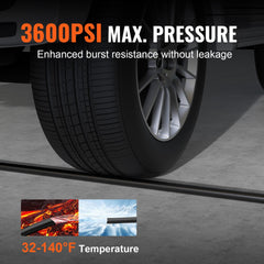 Pressure Washer Hose, 25 FT, 1/4" Kink Free M22-14mm Brass Thread Replacement For Most Brand Pressure Washers, 3/4`` Bending Radius, 3600 PSI Heavy Duty Power Washer Extension Replacement Hose