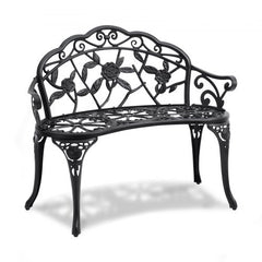 Outdoor Bench, 38.8 inches Metal Garden Bench for Outdoors,480 lbs Load Capacity Bench, Outdoor Garden Park Bench with Backrest and Armrests, Patio Bench for Garden, Park, Yard, Front Porch