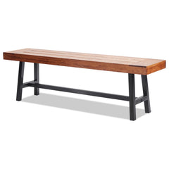 Outdoor Bench, 63 inches Wood Garden Bench with Metal Leg for Outdoors, Outdoor Garden Park Bench, 500 lbs Load Capacity Bench, Dining Bench Patio Bench for Garden, Park, Yard, Front Porch