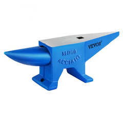 Bostome 110lb cast steel anvil with dual horns and polished surface for metalworking tasks.