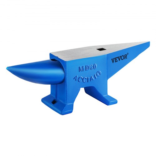 Bostome 132 lbs cast steel anvil with dual horns and polished rust-resistant surface.