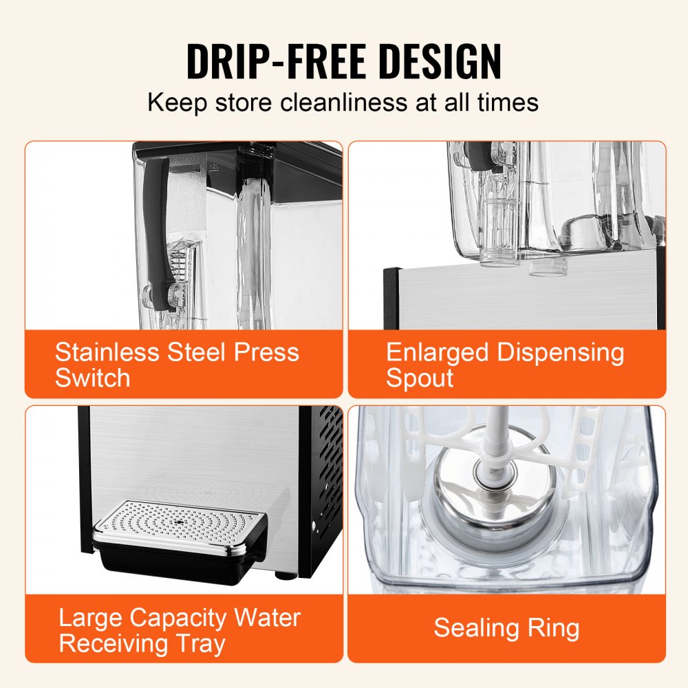 Commercial Beverage Dispenser 12L Cold Juice Ice Drink Dispenser for Party