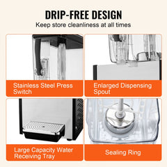 Commercial Beverage Dispenser 12L Cold Juice Ice Drink Dispenser for Party