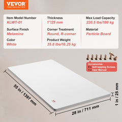 Table Top, Holds up to 220.5 lbs, 55" x 28" x 1" Rectangular Countertop for Height Adjustable Electric Standing Desk Frame, Universal One-Piece Particle Board Desktop for Office & Home Desk