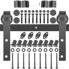 Sliding Barn Door Hardware Kit, 11FT Barn Door Kit, 330LBS Load-Bearing Double Barn Door Hardware Kit, Carbon Steel Barn Door Track, Darn Door for 1.37-1.77" Thickness & 5.5FT Wide Door Panel