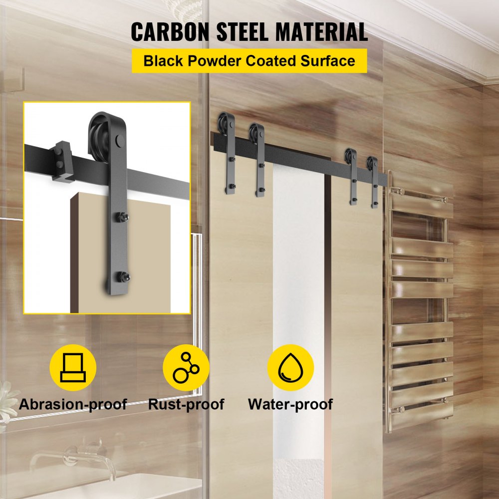 Sliding Barn Door Hardware Kit, 11FT Barn Door Kit, 330LBS Load-Bearing Double Barn Door Hardware Kit, Carbon Steel Barn Door Track, Darn Door for 1.37-1.77" Thickness & 5.5FT Wide Door Panel