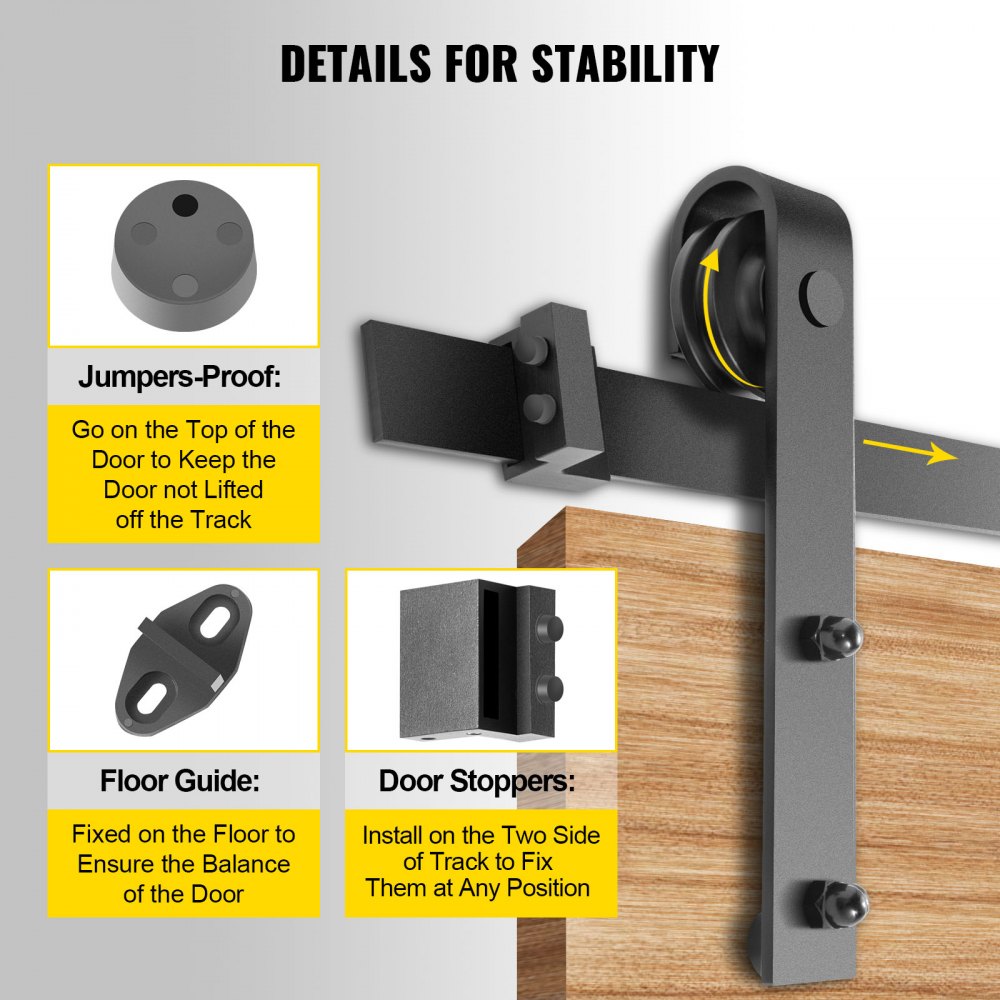 Sliding Barn Door Hardware Kit, 11FT Barn Door Kit, 330LBS Load-Bearing Double Barn Door Hardware Kit, Carbon Steel Barn Door Track, Darn Door for 1.37-1.77" Thickness & 5.5FT Wide Door Panel
