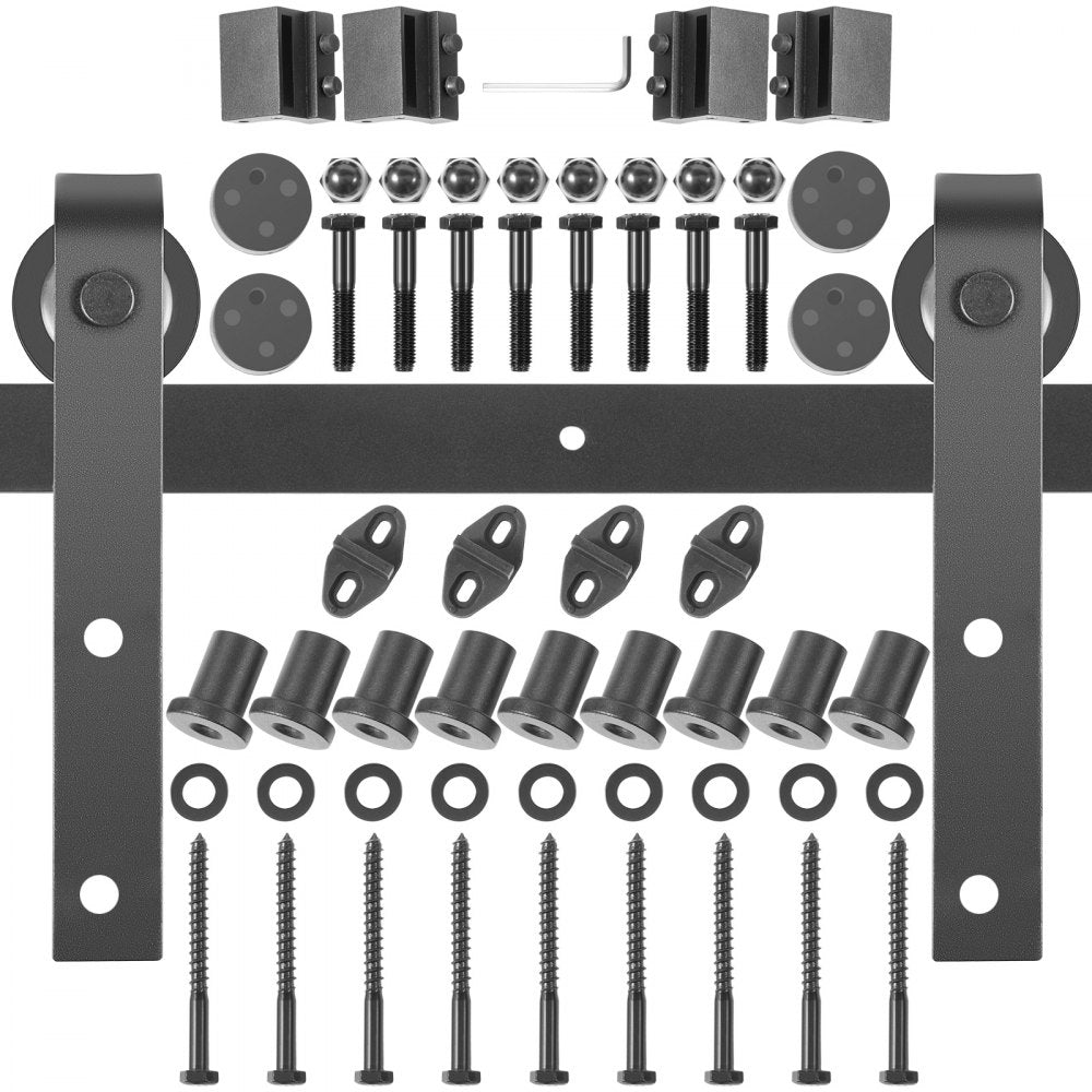 Sliding Barn Door Hardware Kit, 11FT Barn Door Kit, 330LBS Load-Bearing Double Barn Door Hardware Kit, Carbon Steel Barn Door Track, Darn Door for 1.37-1.77" Thickness & 5.5FT Wide Door Panel