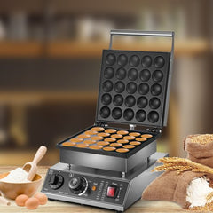 Mini Dutch Pancake Maker, 1.7-Inch Diameter Mini Pancake Poffertjes Machine Electric Poffertjes for 25PCs Round Pancakes, 850W Commercial Pancake Maker, 50-300℃ Poffertjes Maker, Stainless Steel