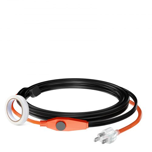 Bostome 6FT pipe heating cable with built-in thermostat and waterproof construction.