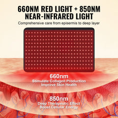 Red Light Therapy for Body, 264 LEDs Light Therapy Pad with Controller, 10Hz Pulse, 5-30 Min Timer, 630nm Nano Red & 660nm Red & 850nm Light Therapy for Pain Relief, Skin Health