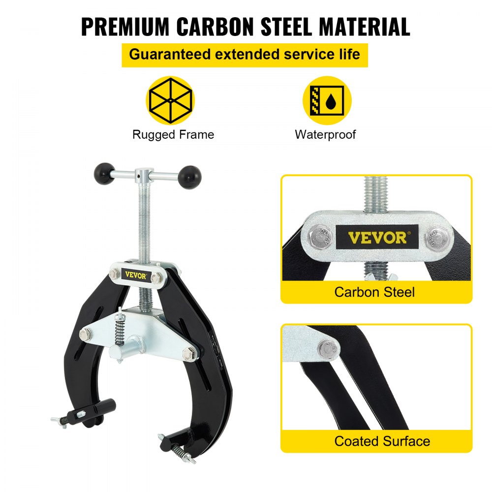 Pipe Clamp, 2 to 6 in, High Strength Ultra Clamp with Quick Acting Screws, Steel Pipe Alignment Tool with Lightweight Design, Black