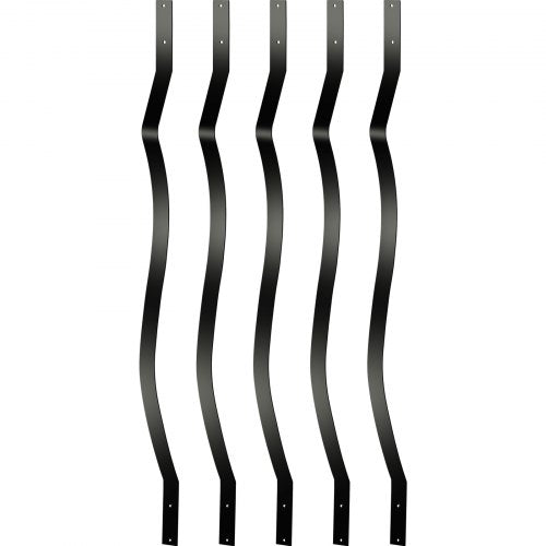Black aluminum deck balusters in a 61-pack, each 29.5 inches tall with a modern design.