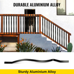 Black aluminum deck balusters in a 61-pack, each 29.5 inches tall and 1 inch wide.