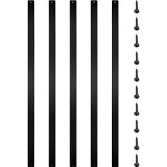 Black aluminum deck balusters, 29.5 inches long, in a pack of 76 for railing installation.
